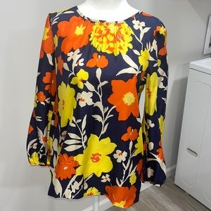 Jcrew womens floral silk blouse